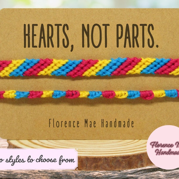 Pansexual Pride Bracelet | Anklet | Wristband | Jewelry [pan pride birthday gift, hearts not parts, pantastic, bisexual, gay, trans, LGBTQ]