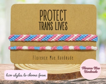 Transgender Pride Bracelet | Anklet | Wristband | Jewelry [protect trans lives, trans rights matter, LGBTQ, non-binary, queer, gay]
