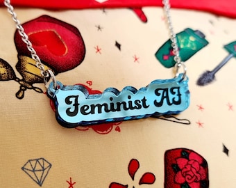 Feminist AF Necklace| 8 colours available | Feminist Necklace | choice of chain length |