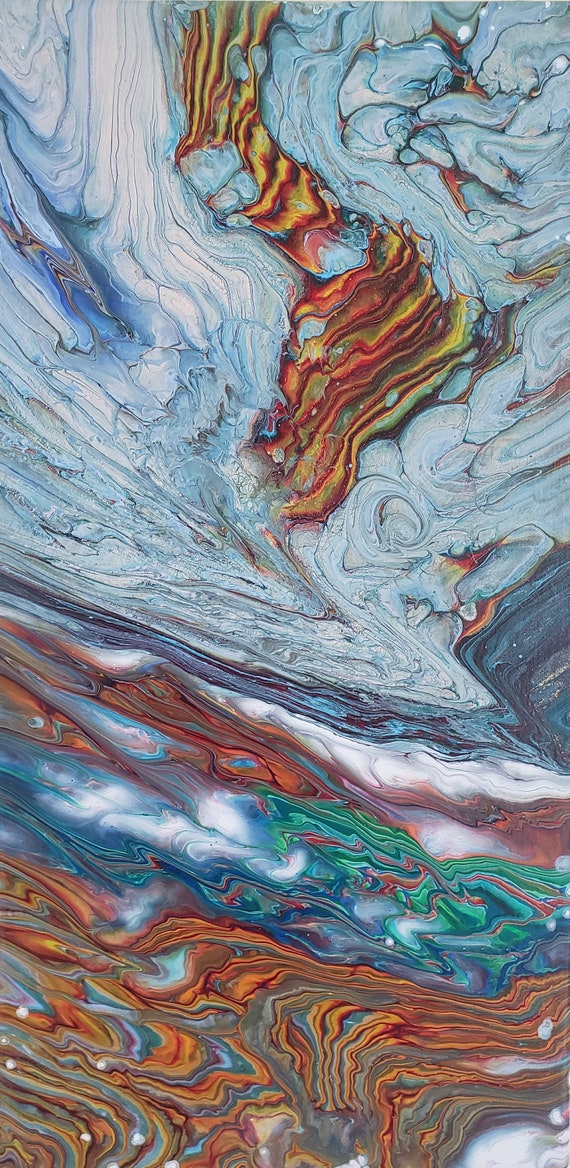 Abstract Acrylic Poured Painting Original Free falling | Etsy
