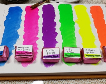 Lisa Frank Inspired Handmade Watercolor Paint Set