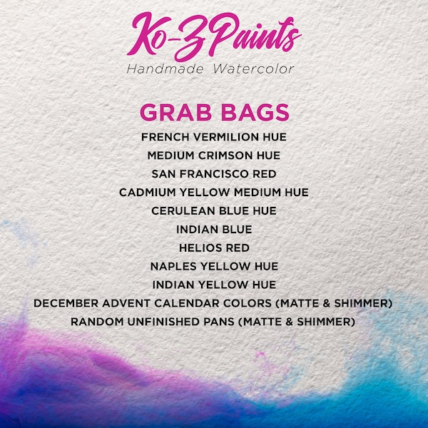 Retiring, reformulated, and extra colors: Grab Bags - Handmade Watercolor