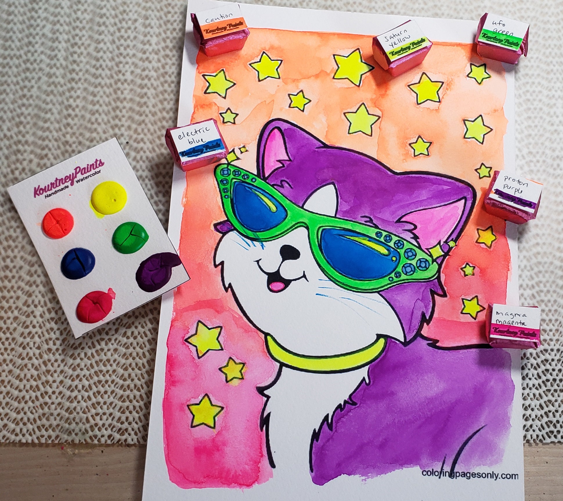 Lisa Frank Inspired Handmade Watercolor Set - Etsy