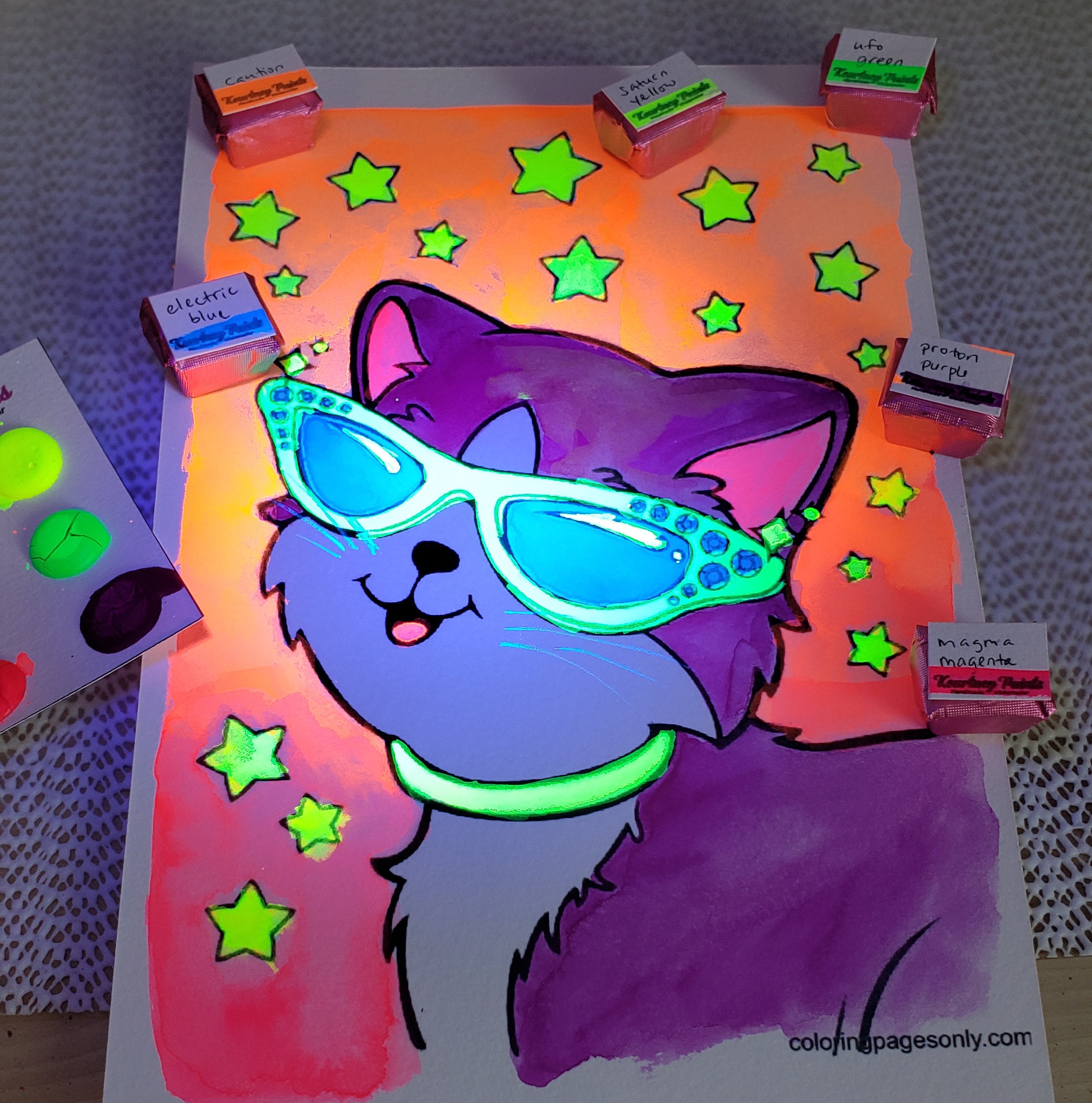 Lisa Frank Inspired Handmade Watercolor Set - Etsy