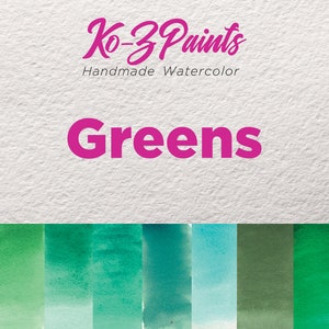Green - Matte Handmade Watercolor Paint Half Pan