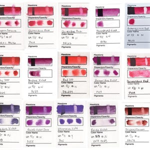 Red & Purple - Matte Handmade Watercolor Paint Half Pan image 2