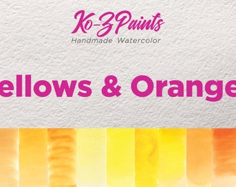 Yellows/Oranges - Matte Handmade Watercolor Paint Half Pans