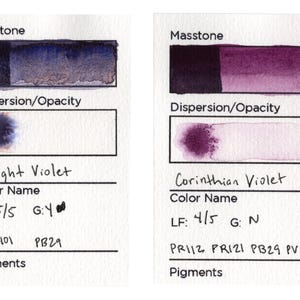 Red & Purple - Matte Handmade Watercolor Paint Half Pan image 3