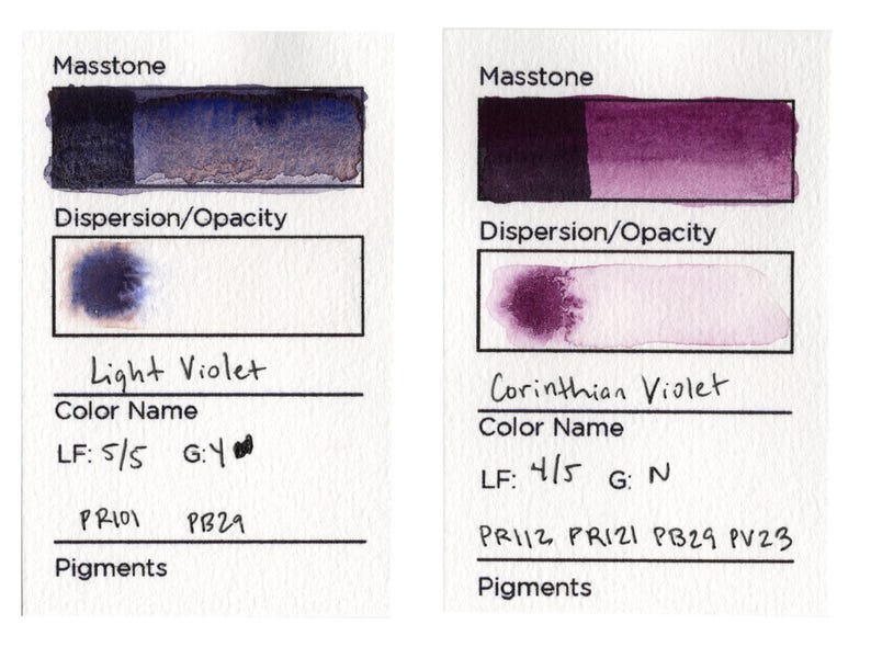 Red & Purple - Matte Handmade Watercolor Paint Half Pan image 3