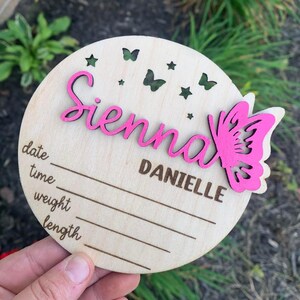 Butterfly Birth Announcement Disc