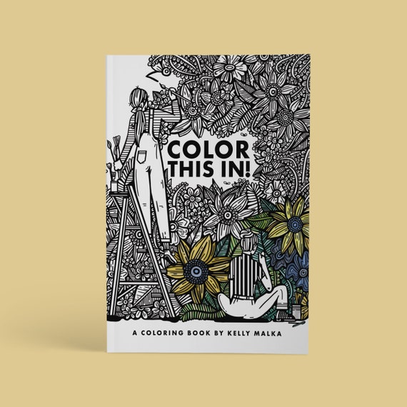 Download Color This In A Coloring Book By Kelly Malka Adult Coloring Etsy
