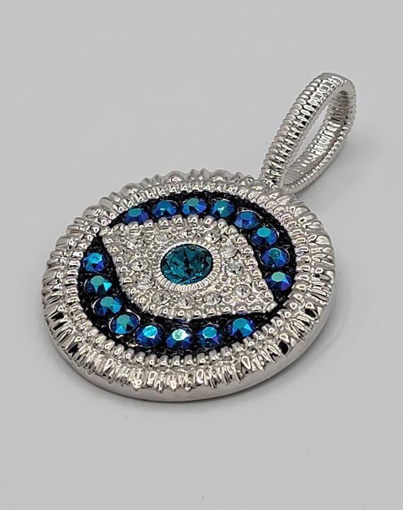 Stunning FAC Butler Crystal Evil Eye Pendant - image 1