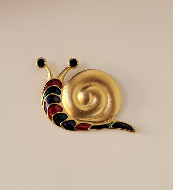 Large Vintage Signed Simon Chang Snail Brooch