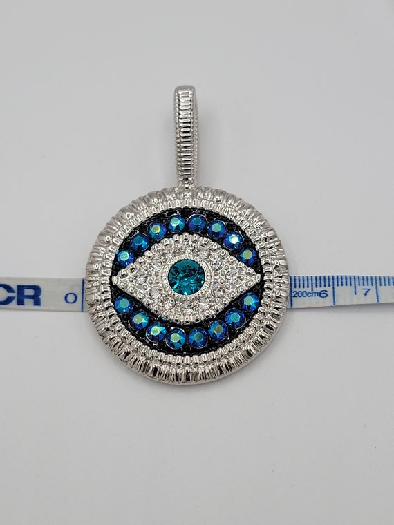 Stunning FAC Butler Crystal Evil Eye Pendant - image 6