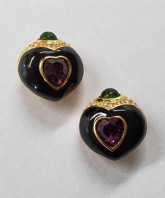 Vintage Signed Joan Rivers Heart Statement Clip-on