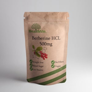 Berberin HCL 500 mg 60 Kapseln Hochfester reiner Extrakt 99% Vegan Keine Füllstoffe Natürliche Stoffwechsel Unterstützung 60 Portionen Biologisch