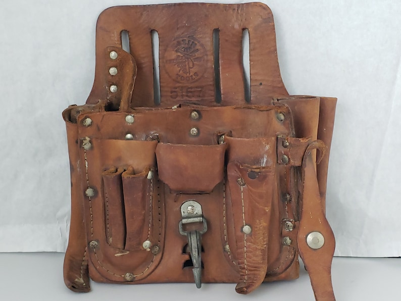 Vintage Klein 5167 Leather Electrician Lineman Tool Pouch Etsy