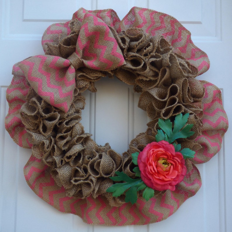 Summer Wreaths For Front Door Modern Wreath Spring Burlap Etsy