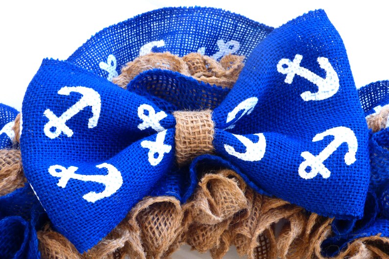 Summer Wreath for Front DoorCoastal WreathNautical WreathBeach WreathSummer Wreath BurlapNautical Wedding DecorFront Door