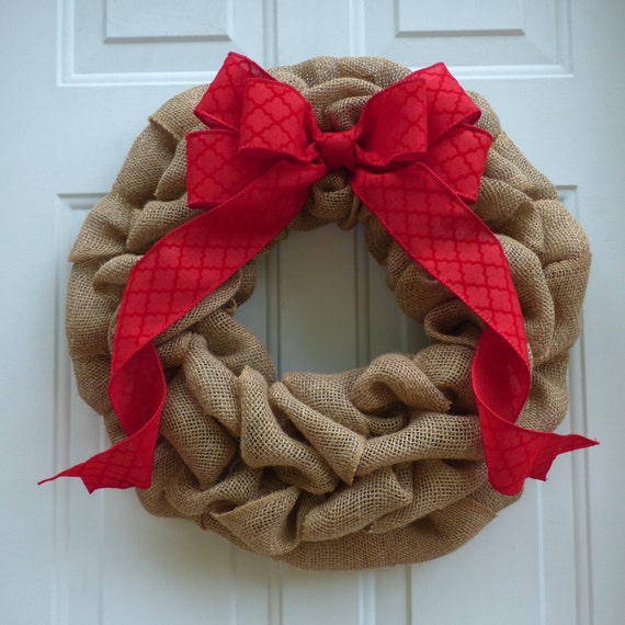 Christmas Wreath For Front Door Modern Wreath Burlap Etsy
