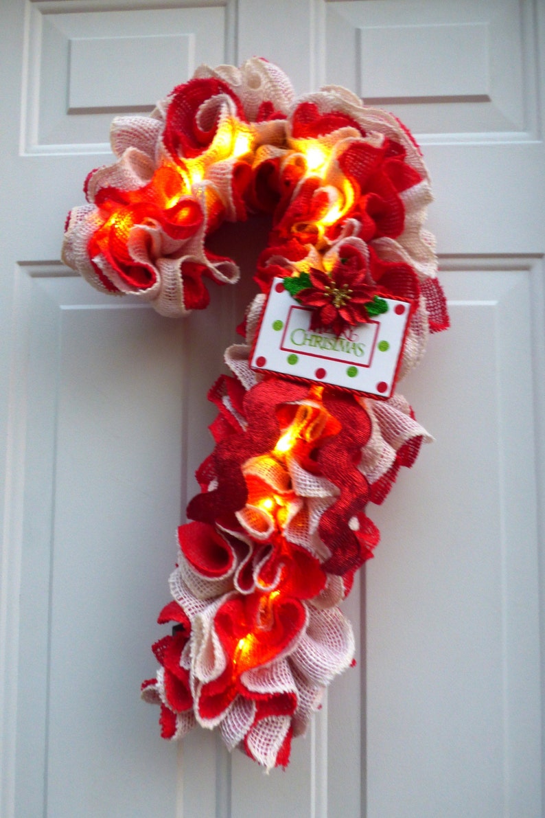 Christmas Wreath for Front Door Christmas Wreath with Lights Etsy