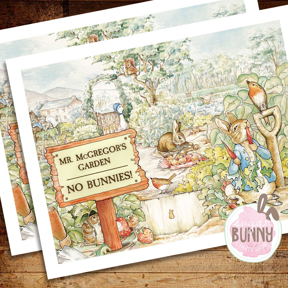 No Rabbits Sign INSTANT DOWNLOAD Mr. Mcgregor's Garden No Bunnies Allowed Sign/nursery ...