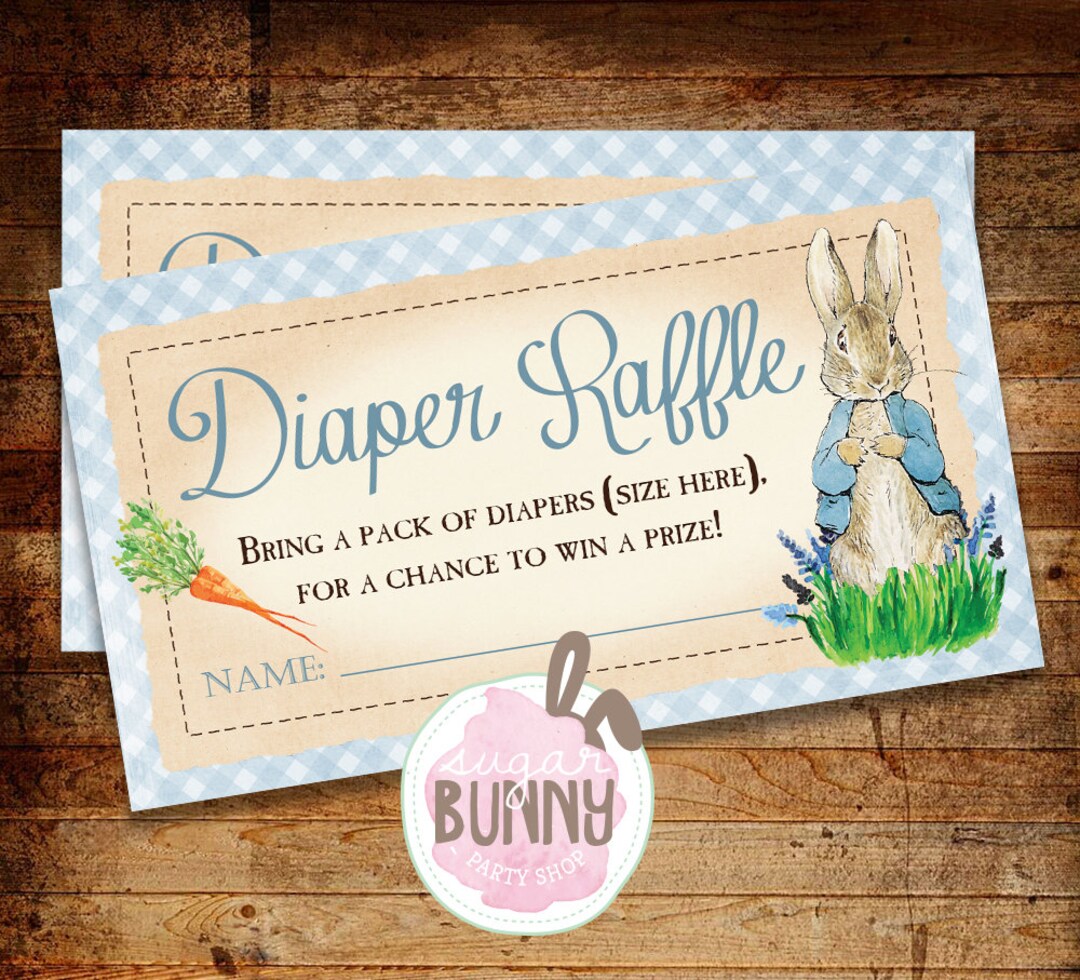 Printable (CUSTOM SIZE) Peter Rabbit Diaper Raffle Tickets - Etsy