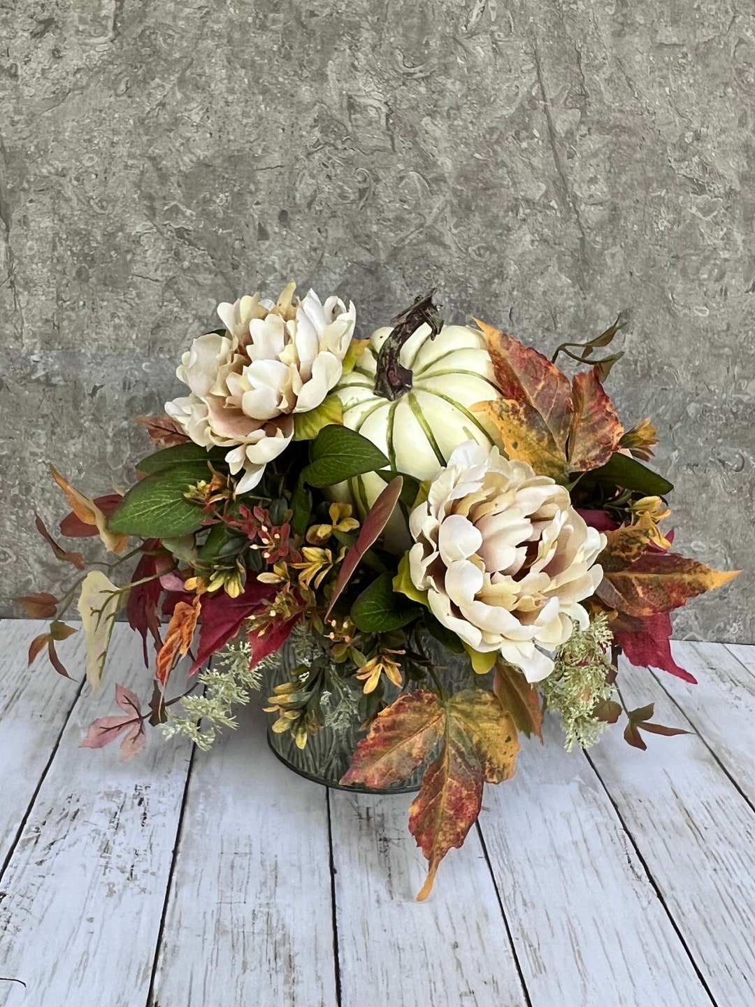 Fall Centerpiece for Dining Table Fall Flower Arrangement - Etsy