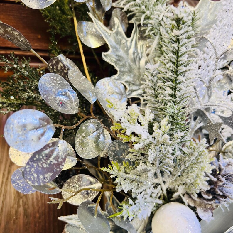 Black and Silver Christmas Tree Topper, Holiday Ribbon With Silver