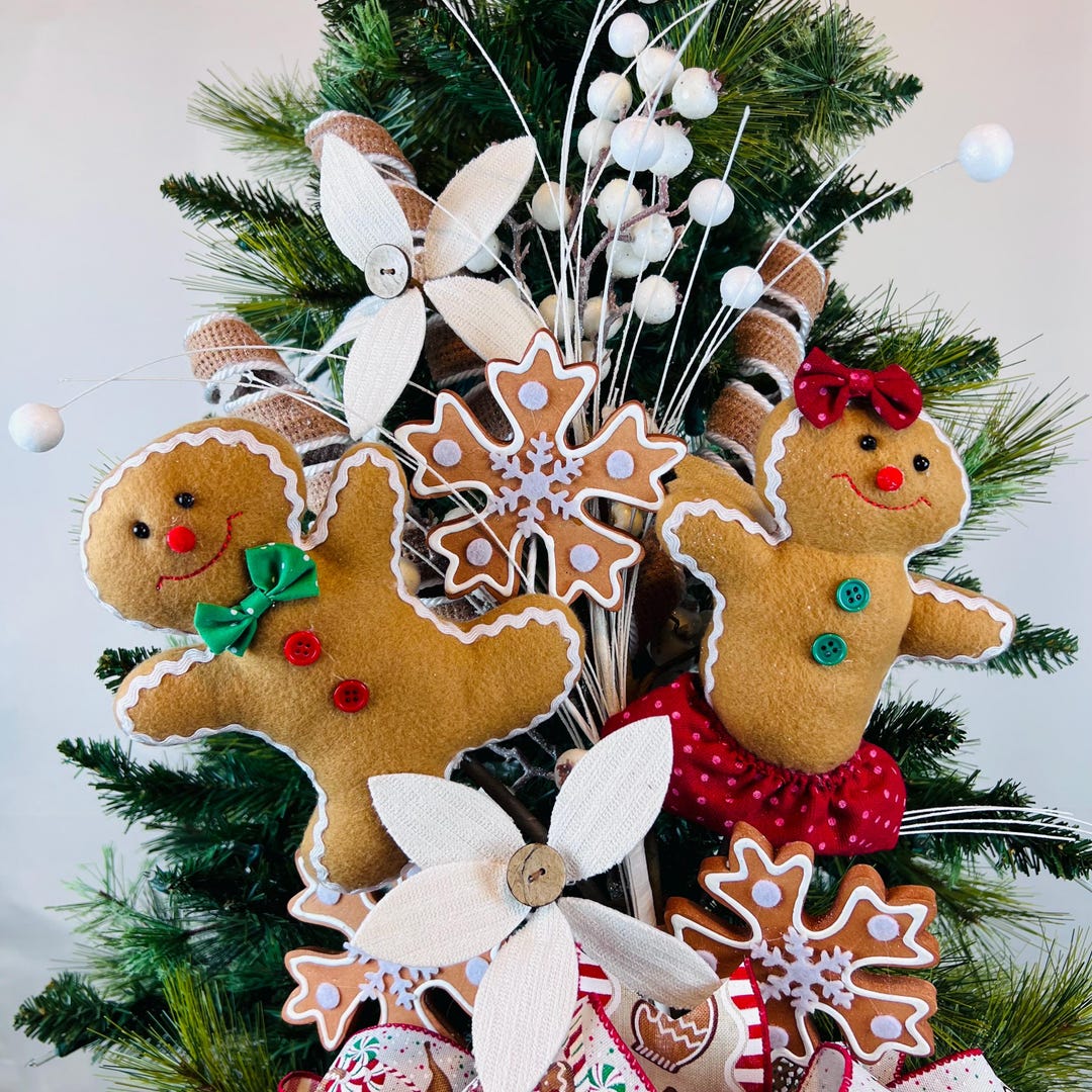 Gingerbread Christmas Tree Topper Bow, Candy Land Tree Topper ...
