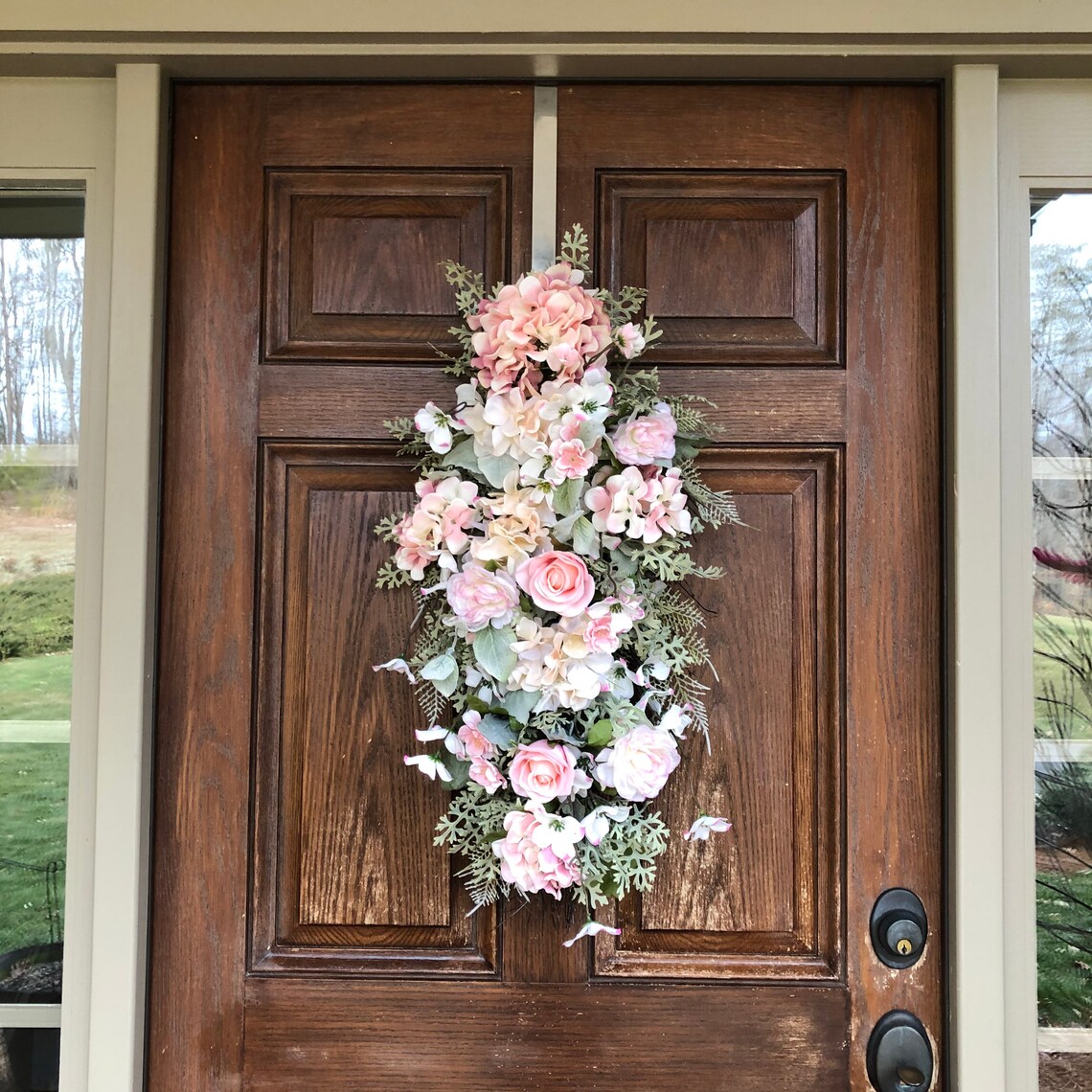 Teardrop Swag for Front Door Summer Swags for Double Door Etsy