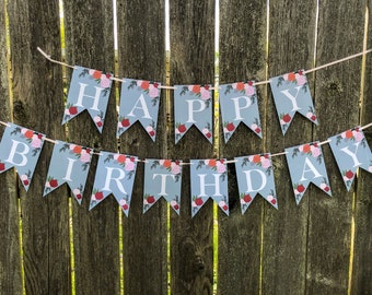 Happy Birthday Banner, Birthday Bunting, Birthday Garland