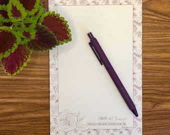 Christian Notepad, Bible Scripture Notepad, Religious Notepad