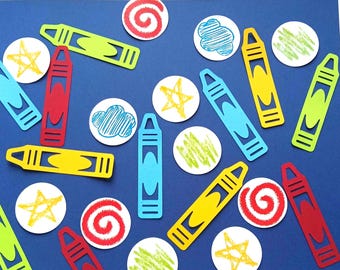 Crayons and Doodles Decorations - Kindergarten Celebration - Toddler Birthday Party - 120 pcs