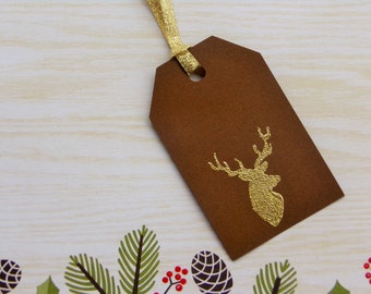 Gift Tags - Christmas Gift Tags - deer gift tags - buck tag - Christmas tags - Chistmas favor tags- set of 8 - rustic christmas