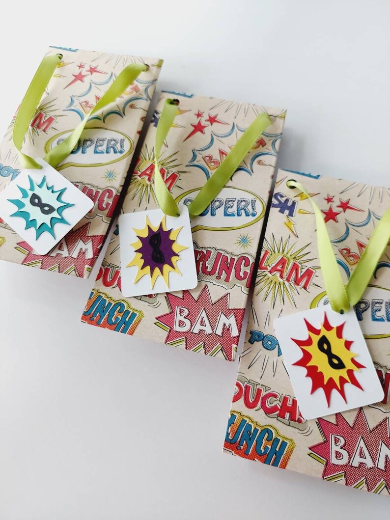 Superhero Party Bag Fiesta Superheroes 6 Pieces Gift Tag Etsy