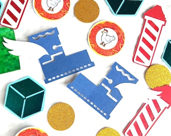 Minecraft Party Decoration Table Scatter - Steve's Minecraft Stash Birthday Decorations 120 pcs