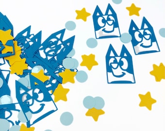 Bluey inspired confetti - Blue Dog confetti - Bluey Party - Bluey Birthday Party -  120 pieces