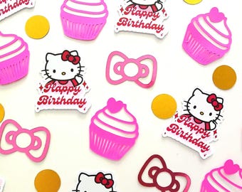 Hello Kitty Birthday Confetti: Happy Birthday Hello Kitty Pink Party Decor – 120 pcs