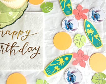 Confeti para fiesta de Lilo & Stitch: Decoración hawaiana Luau, 120 piezas