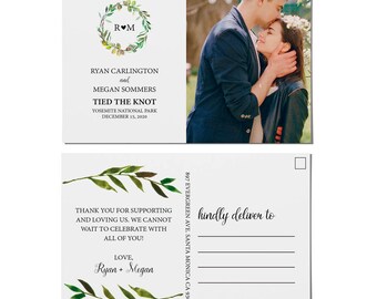 elopement announcement postcard etsy announcement postcards