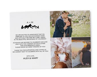 elopement announcement etsy