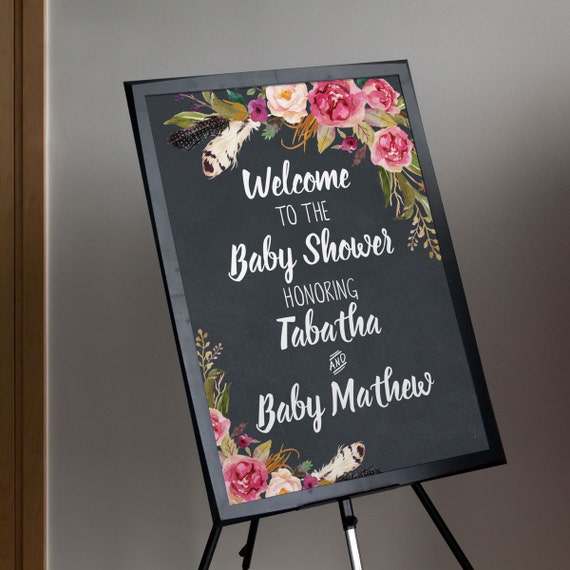 Items similar to Baby Shower Sign, Baby Shower Chalkboard Sign, Baby
