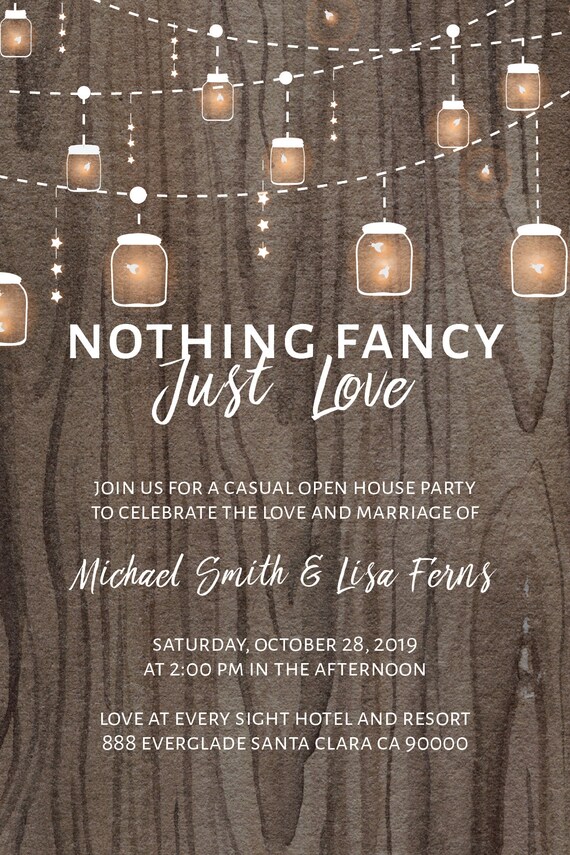 Rustic Wedding Reception Invitation Postcards Reception Etsy