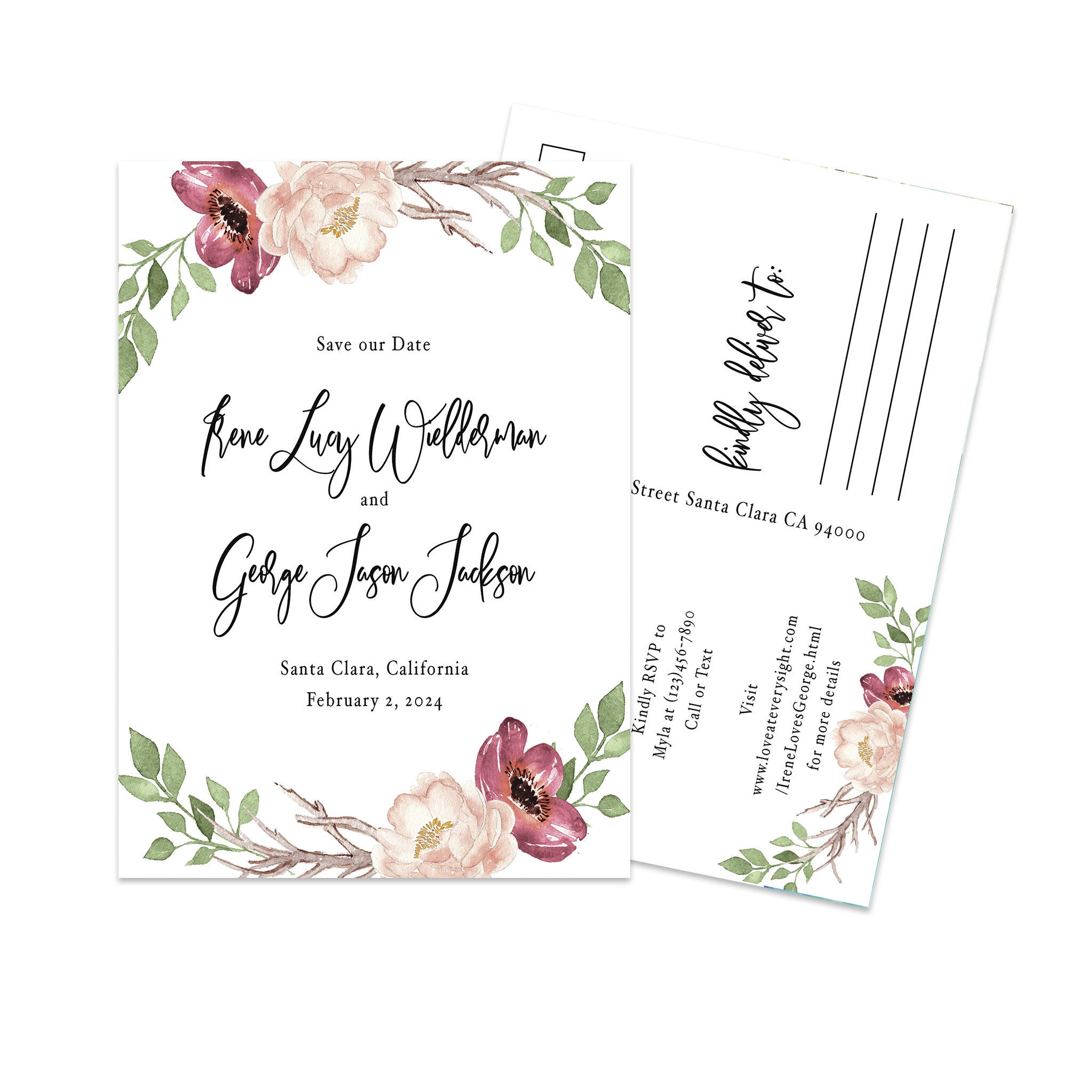 Mountain View Intimate Wedding and Elopement Custom Personalized Cards #609