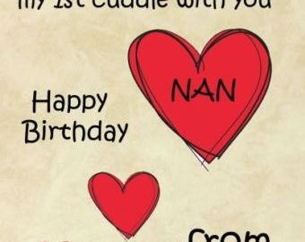 1st Cuddle Nan From Bump Happy Birthday A5 Personalised Greeting Card Pidb11 1st Cuddle Nan From Bump Happy Birthday A5 Personalised Greeting Card Pidb11