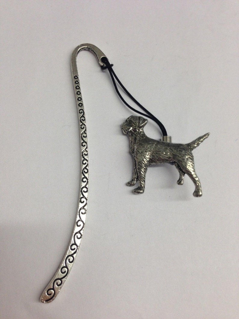 Border Terrier PP-D02 Pattern Bookmark 3D English pewter charm