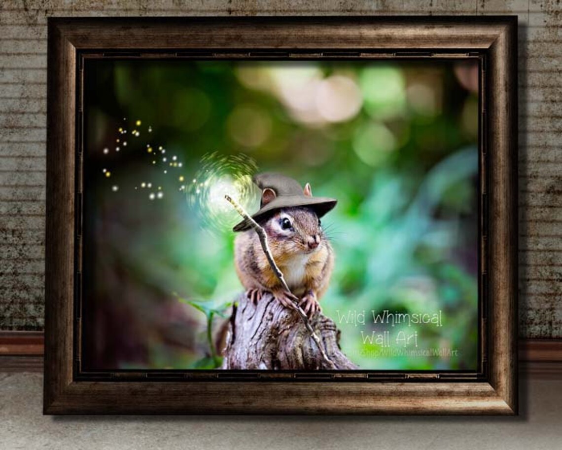 Cute Chipmunk Print Fantasy Art Print Nursery Decor - Etsy