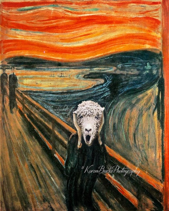 The Scream Whimsical Fine Art Edvard Munch Funny Sheep Art - Etsy The Scream Whimsical Fine Art Edvard Munch Funny Sheep Art - Etsy
