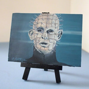 Original 5&quot;X3.5&quot; - Hellraiser - Small horror oil painting